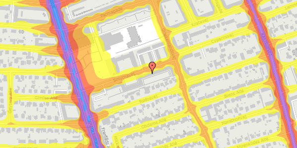 Trafikstøjkort på Smyrnavej 28, 2. th, 2300 København S