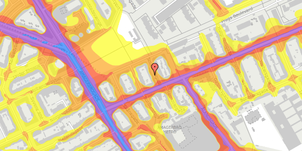 Trafikstøjkort på Smålandsgade 6, st. tv, 2300 København S