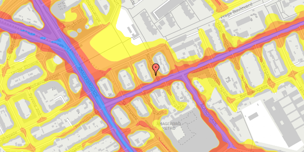 Trafikstøjkort på Smålandsgade 8, 3. th, 2300 København S