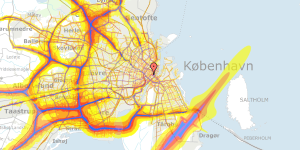 Trafikstøjkort på Snaregade 10A, 1205 København K