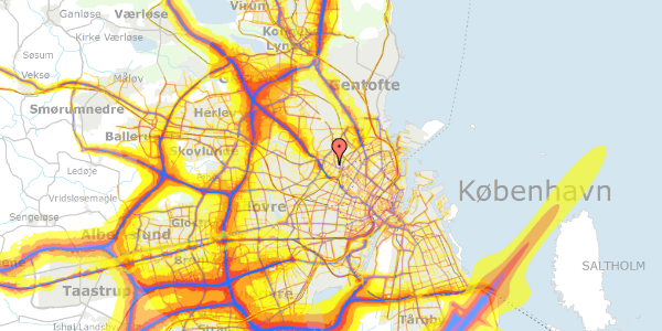 Trafikstøjkort på Sneppevej 7, 4. th, 2400 København NV