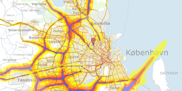 Trafikstøjkort på Sneppevej 8, 1. th, 2400 København NV