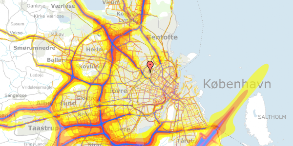 Trafikstøjkort på Sneppevej 22, 3. tv, 2400 København NV