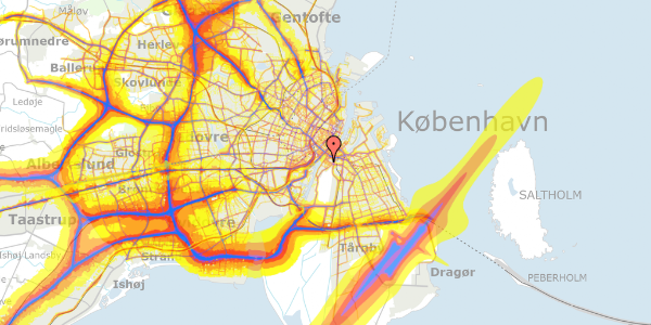 Trafikstøjkort på Snorresgade 5, 1. th, 2300 København S