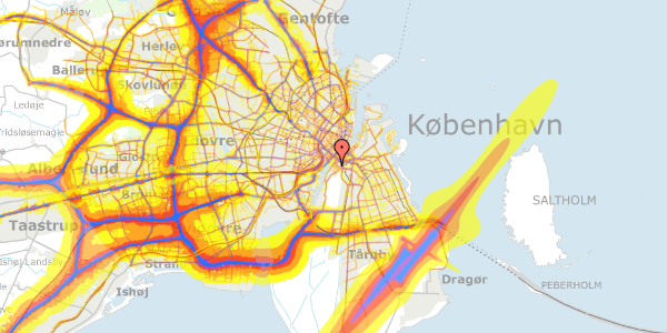 Trafikstøjkort på Snorresgade 6, 1. th, 2300 København S