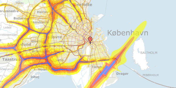 Trafikstøjkort på Snorresgade 7, 5. th, 2300 København S