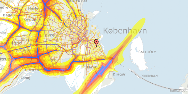 Trafikstøjkort på Sofie Brahes Allé 5, 1. tv, 2300 København S