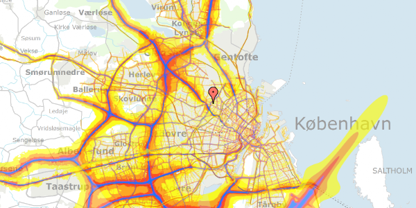 Trafikstøjkort på Sokkelundsvej 10, 2. th, 2400 København NV