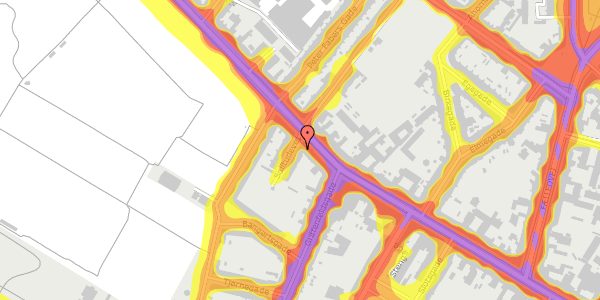 Trafikstøjkort på Solitudevej 1, 1. th, 2200 København N