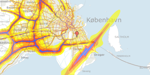 Trafikstøjkort på Solskiftevej 7, 2300 København S