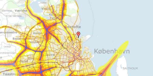 Trafikstøjkort på Solvænget 5, kl. 67, 2100 København Ø