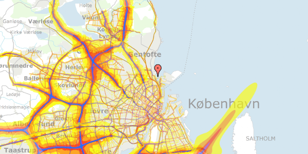 Trafikstøjkort på Solvænget 12, 2100 København Ø