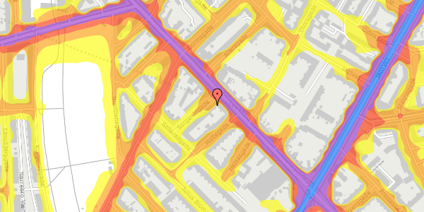 Trafikstøjkort på Sorgenfrigade 1, 1. tv, 2200 København N