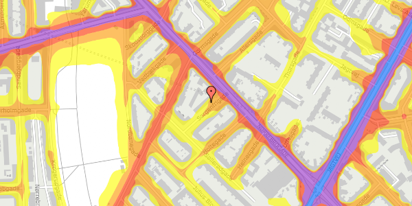 Trafikstøjkort på Sorgenfrigade 4, kl. th, 2200 København N