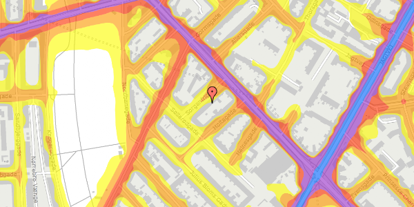 Trafikstøjkort på Sorgenfrigade 5, kl. , 2200 København N