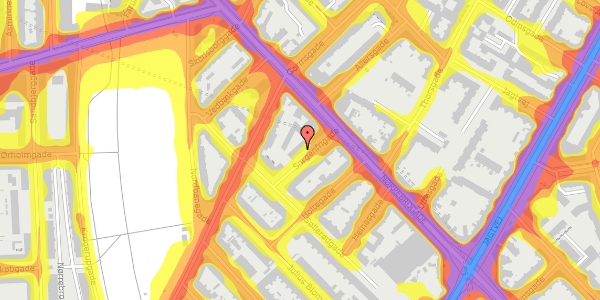 Trafikstøjkort på Sorgenfrigade 6, 1. th, 2200 København N