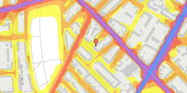 Trafikstøjkort på Sorgenfrigade 11, 1. th, 2200 København N