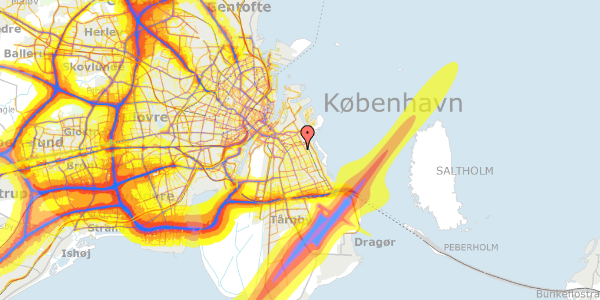 Trafikstøjkort på Sorrentovej 6, st. mf, 2300 København S