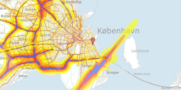 Trafikstøjkort på Sorrentovej 12, 1. tv, 2300 København S