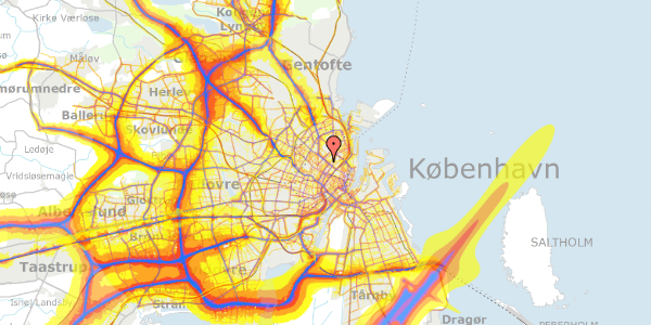 Trafikstøjkort på Sortedam Dossering 41B, st. th, 2200 København N