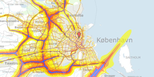 Trafikstøjkort på Sortedam Dossering 41D, st. 69, 2200 København N