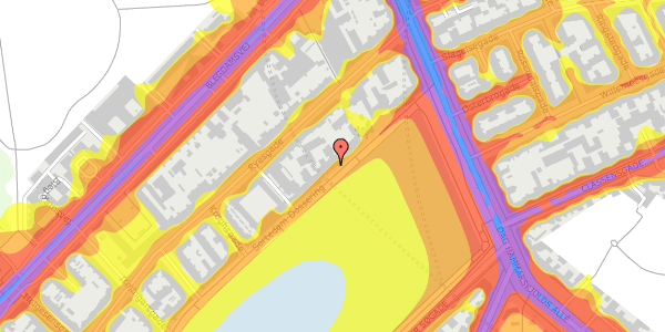 Trafikstøjkort på Sortedam Dossering 93B, 4. th, 2100 København Ø