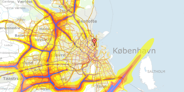 Trafikstøjkort på Sortedam Dossering 95B, st. th, 2100 København Ø