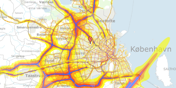 Trafikstøjkort på Spanagervej 9, 2700 Brønshøj