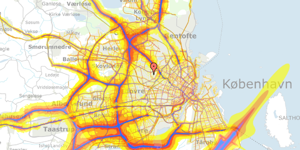 Trafikstøjkort på Spanagervej 13, 2700 Brønshøj