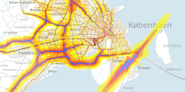 Trafikstøjkort på Spontinisvej 14, 2450 København SV