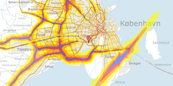 Trafikstøjkort på Spontinisvej 16, 2450 København SV