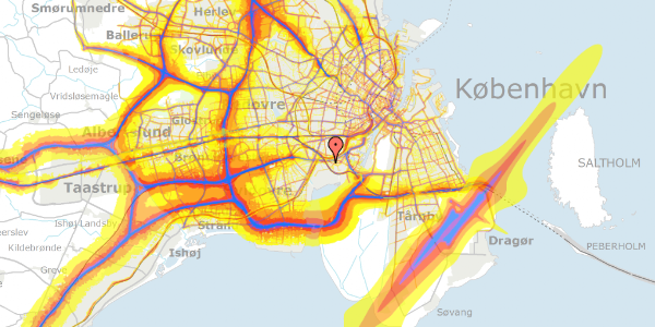 Trafikstøjkort på Spontinisvej 18, 2450 København SV