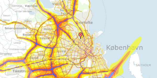 Trafikstøjkort på Statholdervej 9, 3. th, 2400 København NV