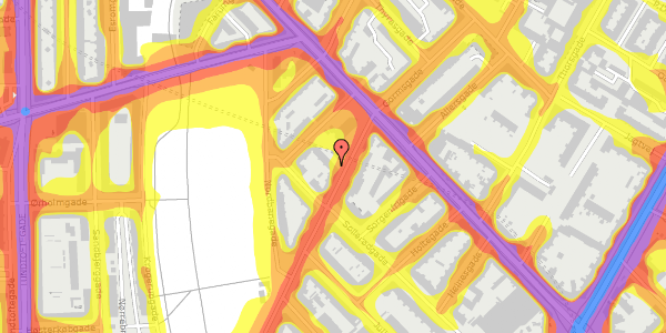 Trafikstøjkort på Stefansgade 6, 4. th, 2200 København N