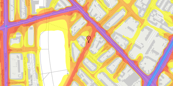 Trafikstøjkort på Stefansgade 8, 2. , 2200 København N