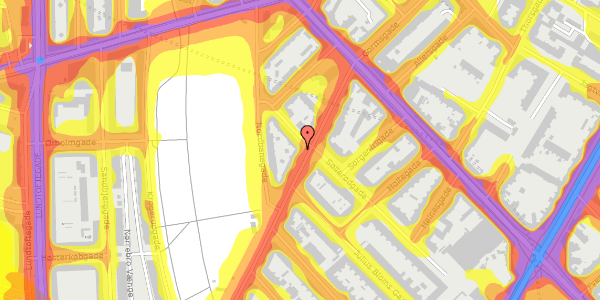 Trafikstøjkort på Stefansgade 14, st. th, 2200 København N