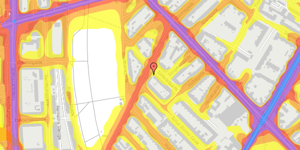 Trafikstøjkort på Stefansgade 15, 3. th, 2200 København N