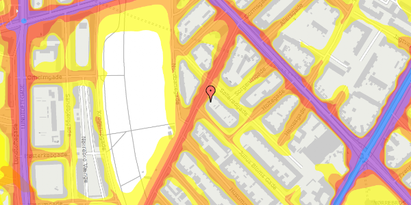 Trafikstøjkort på Stefansgade 17, 2. th, 2200 København N