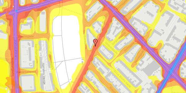 Trafikstøjkort på Stefansgade 20, 1. th, 2200 København N