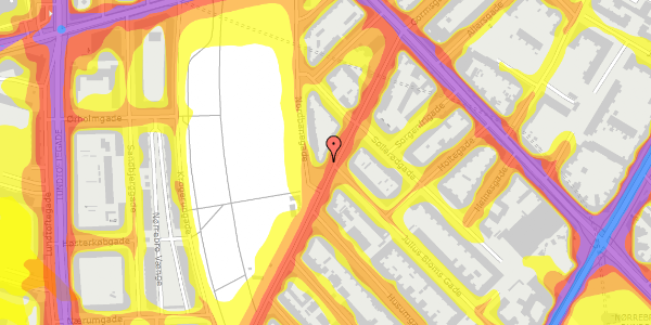 Trafikstøjkort på Stefansgade 22, 1. th, 2200 København N