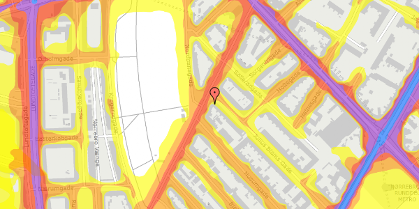 Trafikstøjkort på Stefansgade 31, st. 1, 2200 København N