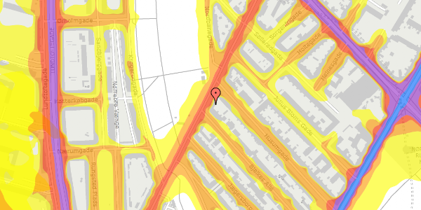 Trafikstøjkort på Stefansgade 37, 3. th, 2200 København N