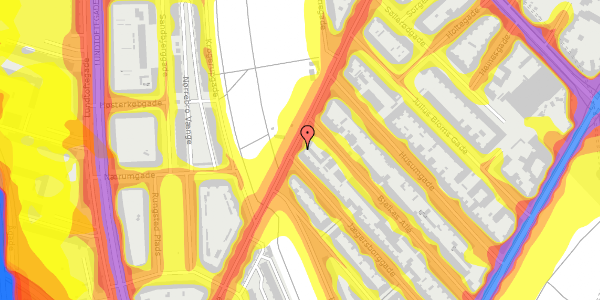 Trafikstøjkort på Stefansgade 41, 1. th, 2200 København N