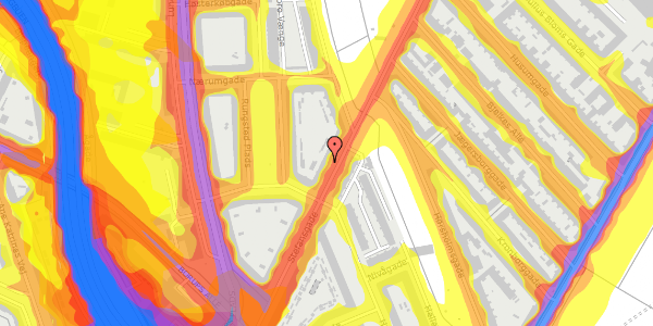 Trafikstøjkort på Stefansgade 42, 1. th, 2200 København N