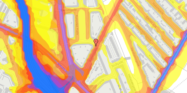 Trafikstøjkort på Stefansgade 48, 1. tv, 2200 København N