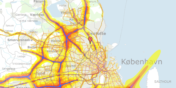 Trafikstøjkort på Stenkløvervej 6A, 2400 København NV