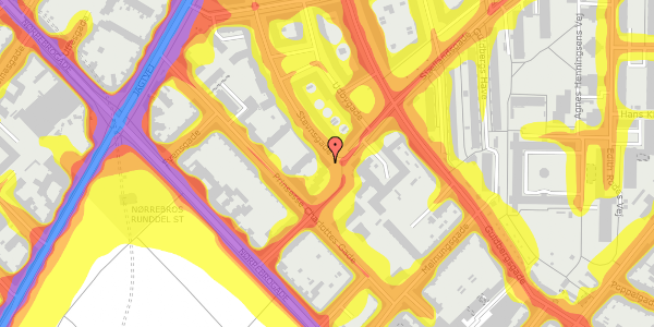 Trafikstøjkort på Stevnsgade 1, st. th, 2200 København N