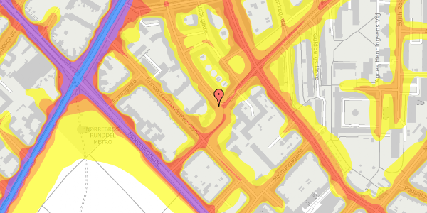 Trafikstøjkort på Stevnsgade 1, 2. th, 2200 København N