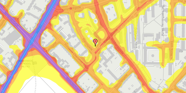 Trafikstøjkort på Stevnsgade 2, 2. tv, 2200 København N