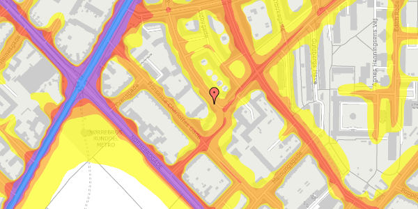 Trafikstøjkort på Stevnsgade 3, st. th, 2200 København N